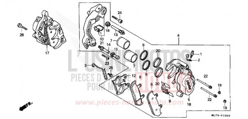 FRONT BRAKE CALIPER (1) VFR750FH de 1987
